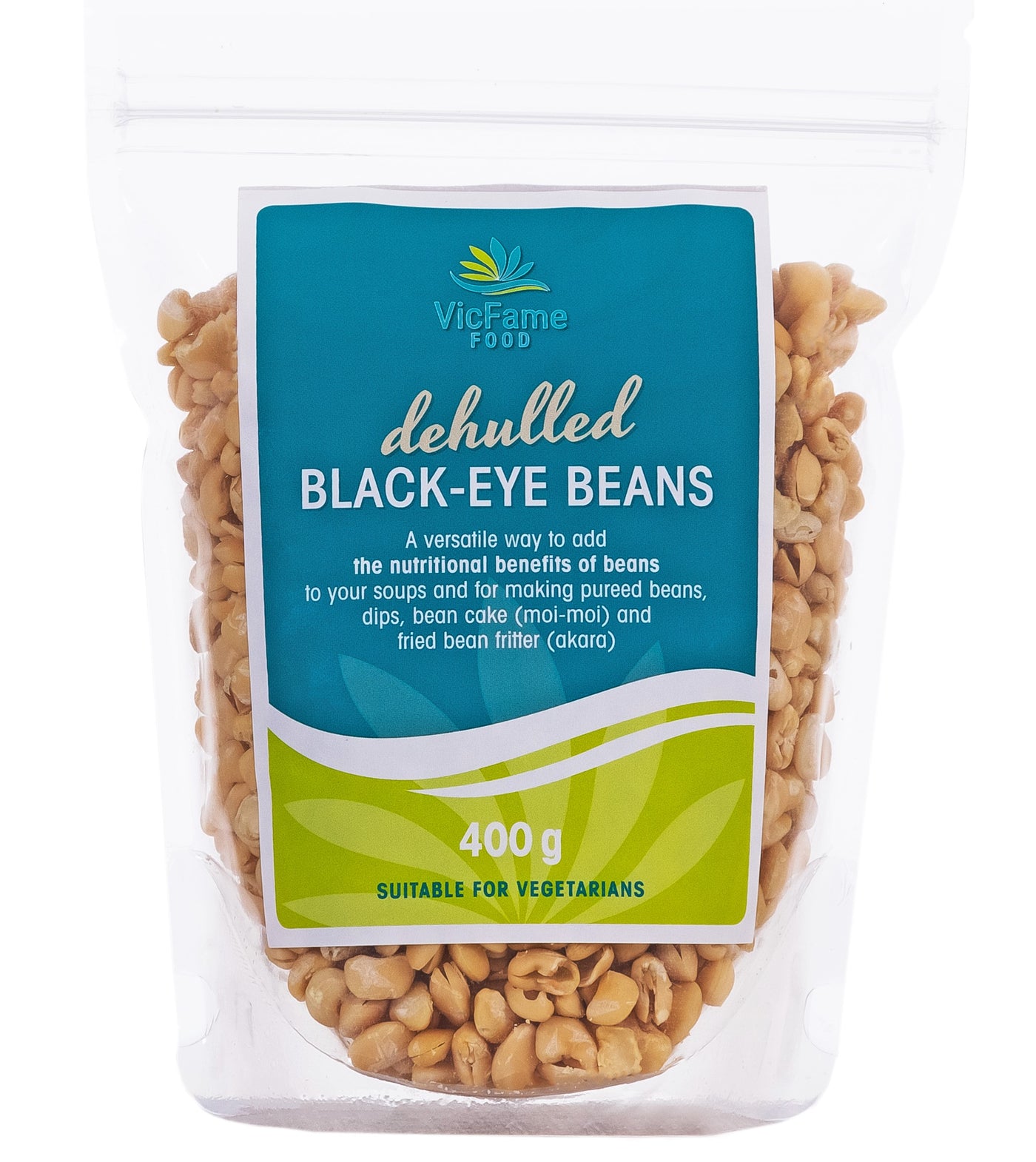 Dehulled black-eye beans front - VicFame Foods